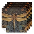 thumbnail image 1 of PHYHOO Golden Dragonfly Cloth Napkins Dinner Table Napkin Vintage Flower Textures Mystery Boho Washable Reusable Napkins for Kitchen Home Holiday Party Wedding  4 PCS, 1 of 7