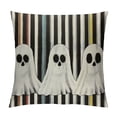 thumbnail image 1 of PHYHOO Halloween Ghost Throw Pillow Cover, Black Stripes Cushion Case Decoration for Sofa Couch, 1 of 5