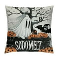 thumbnail image 1 of PHYHOO  Halloween Pillow Covers Black and White Ghost Pumpkins Decoration Outdoor Pillow Cases Black Throw Pillow Covers Decor for Sofa Bed Outdoor Car White, 1 of 5