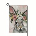thumbnail image 1 of PHYHOO  Happy Easter Bunny Garden Flag Double Sided Outside, Rabbit Flower Yard Outdoor Decoration Pink White, 1 of 6