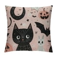 thumbnail image 1 of PHYHOO Happy Halloween Cute Ghost Pink Throw Pillow Covers, Flowers Cushion Case for Sofa Couch, 1 of 5