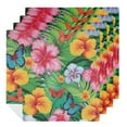 thumbnail image 1 of PHYHOO Hawaiian Cocktail Napkins Tropical Cloth Napkins Palm Leaves Hibiscus Party Napkins for Summer Birthday Hawaiian Theme Party Supplies 6 PCS, 1 of 7