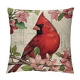 thumbnail image 1 of PHYHOO Hello Spring Cardinal Bird Decorative Throw Pillow Covers, Dogwood Flower Wreath Green Plaid Farmhouse Cushion Case Decor, Floral Eucalyptus Leaves Home Decoration for Sofa Couch White, 1 of 5