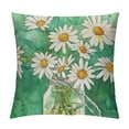 thumbnail image 1 of PHYHOO Hello Spring Pillow Covers, Floral Daisy Bloom Mason Jar Green Blue Farmhouse Decorative Throw Pillowcases for Home Sofa Couch Decoration, 1 of 5