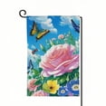 thumbnail image 1 of PHYHOO  Hello Spring Summer Garden Flag Double Sided Vertical, Burlap Small Butterfly Rose Floral Welcome Garden Yard House Flags Outside Outdoor House Spring Decoration White, 1 of 6