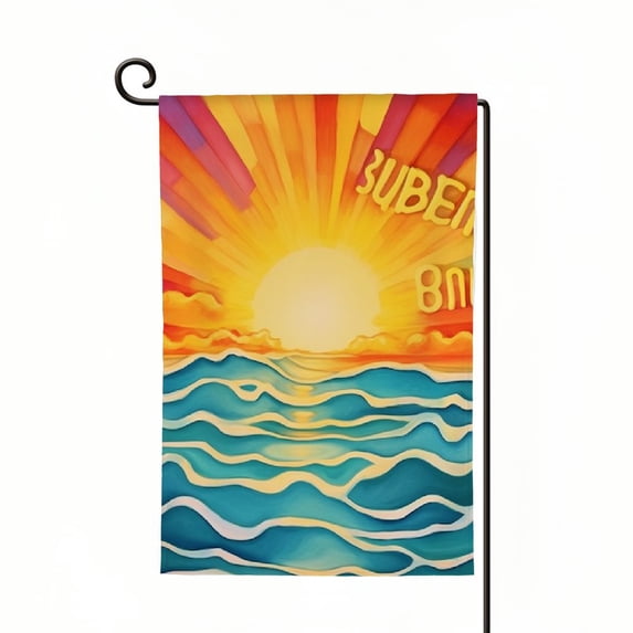PHYHOO Hello Sunshine Summer Garden Flag Vertical Double Sided Sea Welcome Spring Farmhouse Holiday Outside Decorations Burlap Yard Flag White