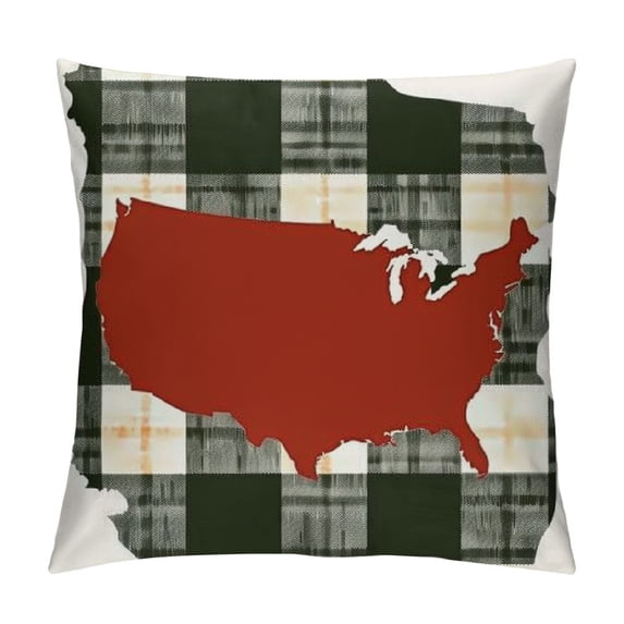 PHYHOO Home Quote Creative Pattern Design Pillow Covers Black Red Buffalo Checkers Background Super Soft Decorative Cushion Cover Pillowcase White