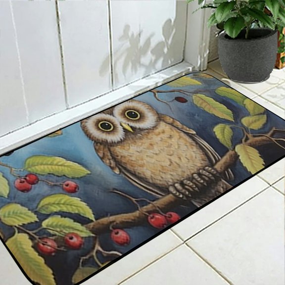 PHYHOO Hoot Hoot Fall Door Mat Owl Outdoor Doormat for Entryway Indoor Entrance Outdoors/Indoor/Bathroom/Kitchen/Bedroom/Entryway Floor Mats 19.68*47.24 in