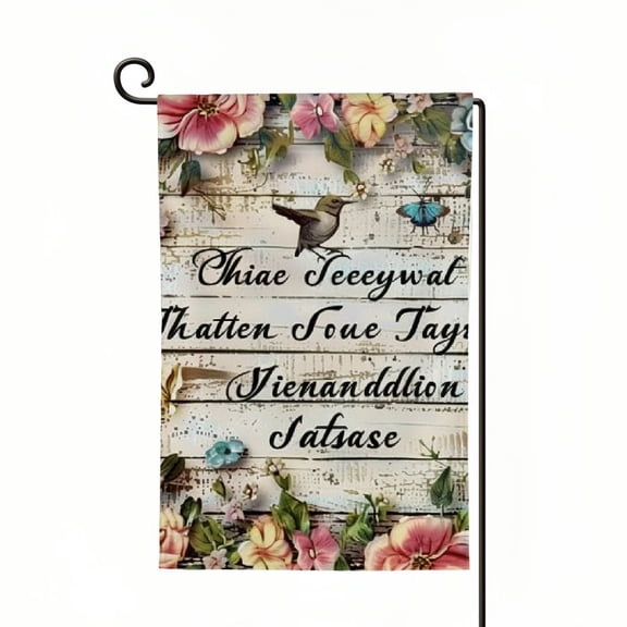 PHYHOO Hummingbird Memorial Garden Flag Double Sided Outside, Memorial Day Gravesite Saying Spring Yard Outdoor Decoration White