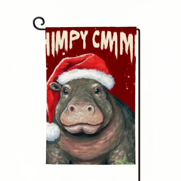 PHYHOO I want a hippopotamus for christma Yard Flags One Size Double Sided, Vintage Houses Flag One Size LightHouses Funny Garden Flag Yard Decor I want a hippopotamus for christma White
