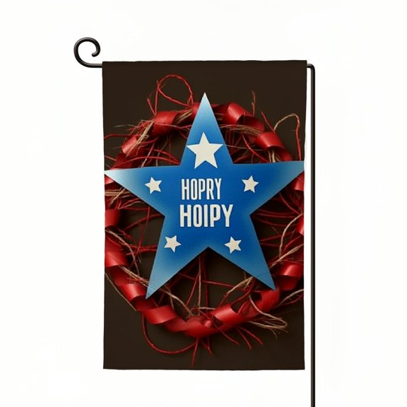 PHYHOO Independence Day Patriotic Burlap Garden Flag Double Sided, Memorial Day Sign Small Flags Yard Outdoor Decoration White