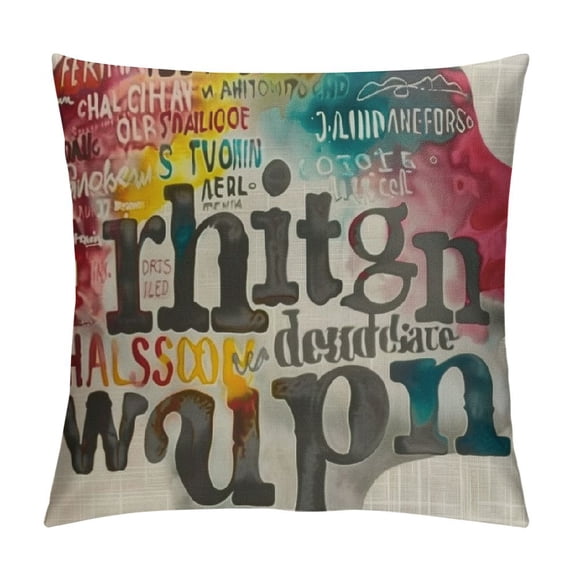 PHYHOO Inspirational Quotes Colorful Throw Pillow Cover Be Greatful Laugh Lots Simple Words Linen Cushion Cover Throw Pillow Case White
