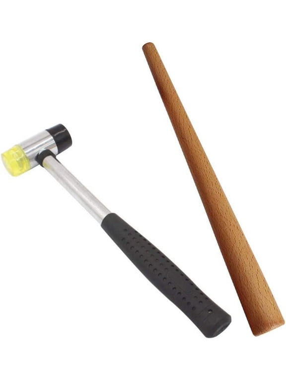 Jewelers Rubber Hammer Mallet with Wood Ring Mandrel Sizer Sizing Adjuster Ring Shaper Repair Tools Jewelry Making Kit