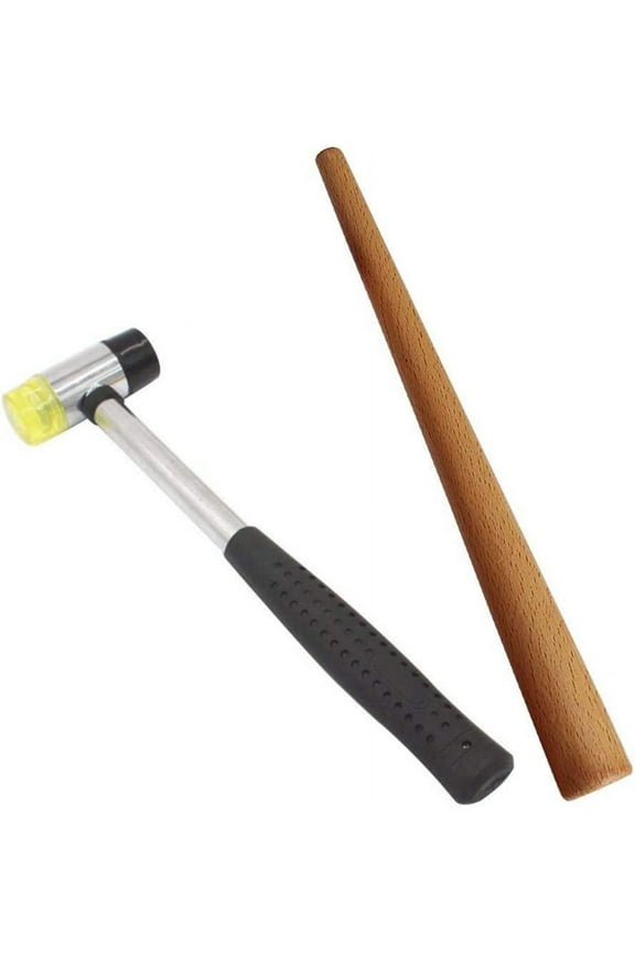 Jewelers Rubber Hammer Mallet with Wood Ring Mandrel Sizer Sizing Adjuster Ring Shaper Repair Tools Jewelry Making Kit