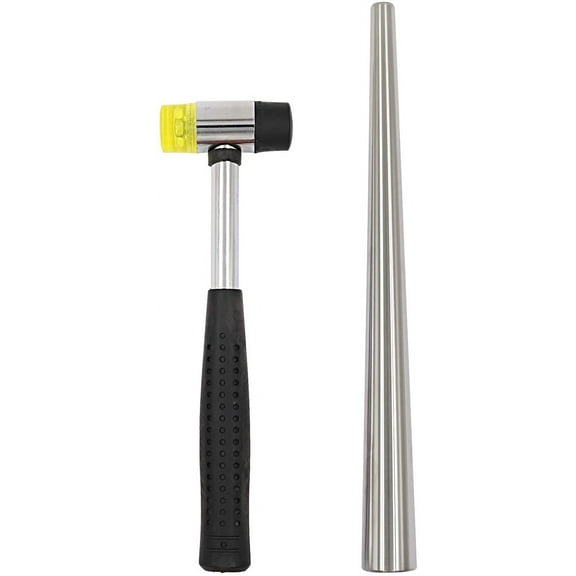 PHYHOO Jewelry Rubber Hammer with Stainless Steel Ring Mandrel Sizer Adjuster Ring Shaper Repair Tools Jewelers Making Tool Kit