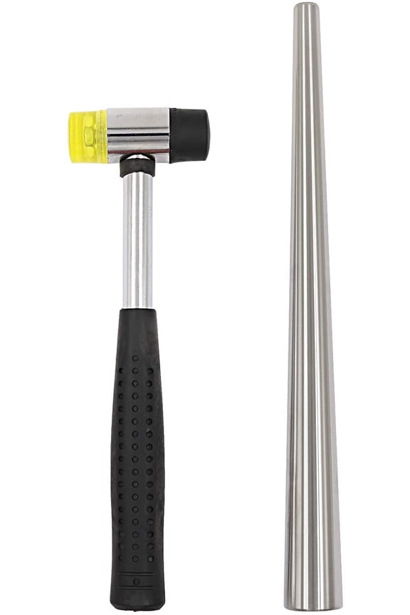 Jewelry Rubber Hammer with Stainless Steel Ring Mandrel Sizer Adjuster Ring Shaper Repair Tools Jewelers Making Tool Kit
