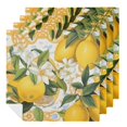 thumbnail image 1 of PHYHOO Lemon and Fruit Cloth Napkins White Flowers Watercolor Pattern in Sicilian Style Golden Monograms Polyester Kitchen Dinner Napkins for Holiday Festive Wedding Decor 2 PCS, 1 of 7
