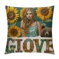 thumbnail image 1 of PHYHOO Let's Go Retro Hat Bull Skull Sunflower Decorative Throw Pillow Case For Home Bedroom Room Dorm Decor,Gifts for Teen s White, 1 of 5
