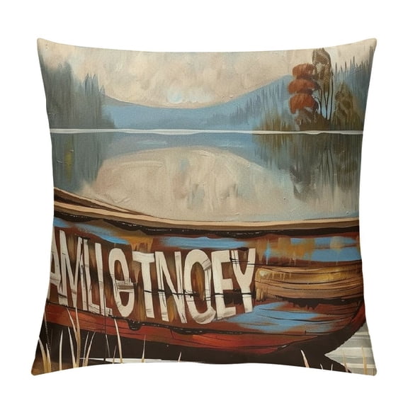 PHYHOO Life is Better at The Decorative Throw Pillow Covers, Porch Outdoor Home Decor, Spring Summer Stripes Farmhouse Rustic Couch Cushion Case White