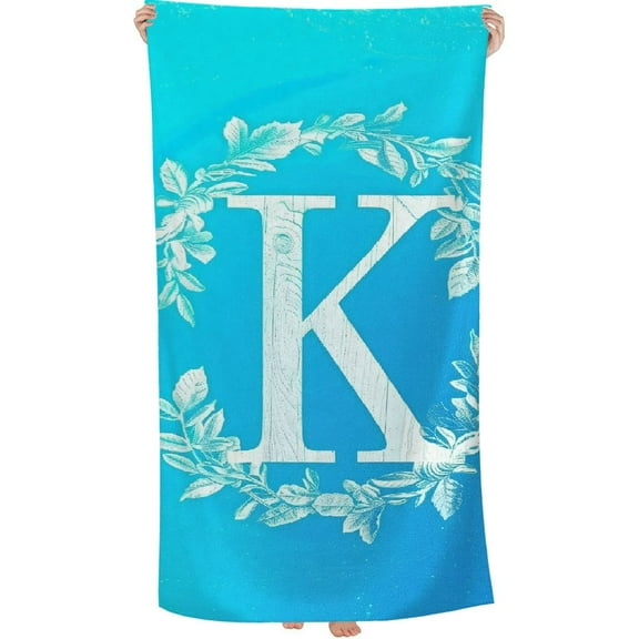 PHYHOO Lightweight Microfiber Monogrammed Monogram Letter s Gift for Women Men (Blues Stained K) 30x60in