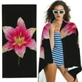 thumbnail image 1 of PHYHOO Lily Flower Printed Microfiber Sand Free Pool Towel Lightweight Oversized Quick Dry Absorbent Compact Travel Must Have for The Swimming Summer Essentials 30x60in, 1 of 8