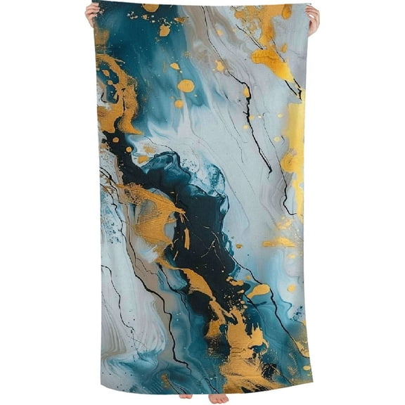 PHYHOO Marble Gold White , Swimming s, Sand Free Microfiber 30x60in