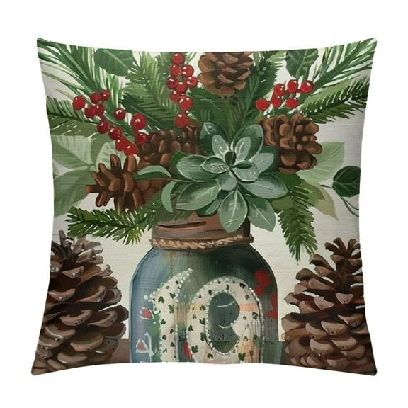 PHYHOO Merry Christmas Throw Pillow Covers Pillows Decorative Winter Holiday Farmhouse Decorations Throw Pillows Cushion Case
