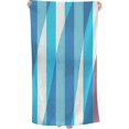 thumbnail image 1 of PHYHOO  Microfiber Beach Towel: Quick-Dry, Compact, Sand-Free, Absorbent, Sandproof and Lightweight - Perfect for Camping, Beach, and Roadtrips (Sky Blue Stripes Design  30x60in, 1 of 8