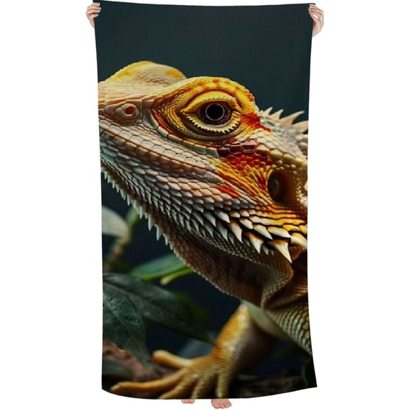 PHYHOO Microfiber Dragon Towel Bearded Dragon Lizards Art Print Beach Towel Blanket,Sand Proof Swimming Bath Pool Towel for Travel Camping Yoga Sport,Oversized 30x60in