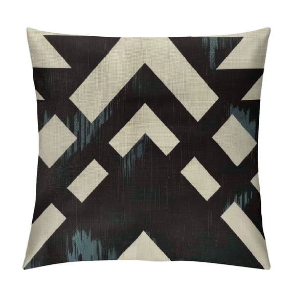 PHYHOO Modern Geometry Style Throw Pillow Covers Black&Beige Stripes Linen Square Home Decorative Cushion Cover Pillowcase , for Sofa,Couch,Bed