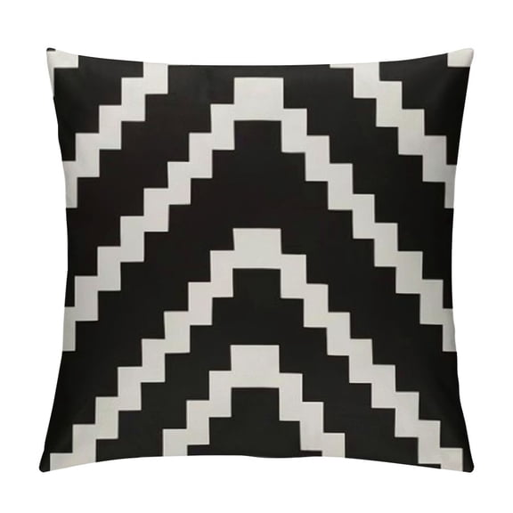 PHYHOO Modern Geometry Style Throw Pillow Covers Double-sided printed Black&Beige Stripes Square Home Decorative Cushion Cover Farmhouse Home Decor Pillowcase,Couch,Bed (Black)
