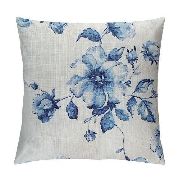 PHYHOO Natural Linen throw Pillow Cushion Covers by Maison Des Garçon, Square Pillow Case, Floral Pattern for Sofa Bed Chair, and beige throw pillow covers