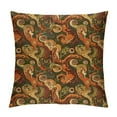 thumbnail image 1 of PHYHOO  Orange Throw Pillow Cushion Cover, Traditional Old Fashioned Paisley Pattern Floral Design with Leaves, Decorative Square Accent Pillow Case, Olive Green White, 1 of 5
