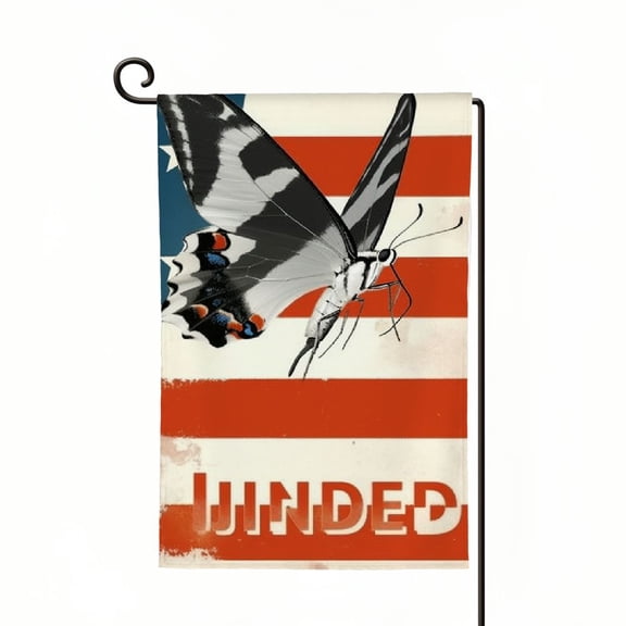 PHYHOO Patriotic Butterfly Garden Flag Free Indeed John Bible Quote Christian Yard Flags for Outside Double Sided Religious American Independence Day Fourth of July Decorations White