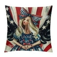 thumbnail image 1 of PHYHOO Patriotic Decorative Throw Pillow Covers, America Christian Faith Porch Outdoor Home Decor, American Stripes Couch Cushion Case White, 1 of 5