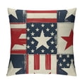 thumbnail image 1 of PHYHOO Patriotic Decorative Throw Pillow Covers, Porch Outdoor Home Decor, n Red Blue White Stripes Couch Cushion Case White, 1 of 5