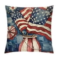 thumbnail image 1 of PHYHOO  Patriotic Stripes Throw Pillow Covers, Independence Memorial Day USA Flag Vases Truck Decorations for Sofa Couch, 1 of 5