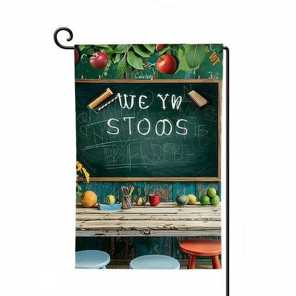 PHYHOO Personalized Teacher Garden Flag Welcome Back To School Garden Flag First Day Of School Garden Flag School Days Teacher Gifts Outside Decorations School Yard Clasroom White