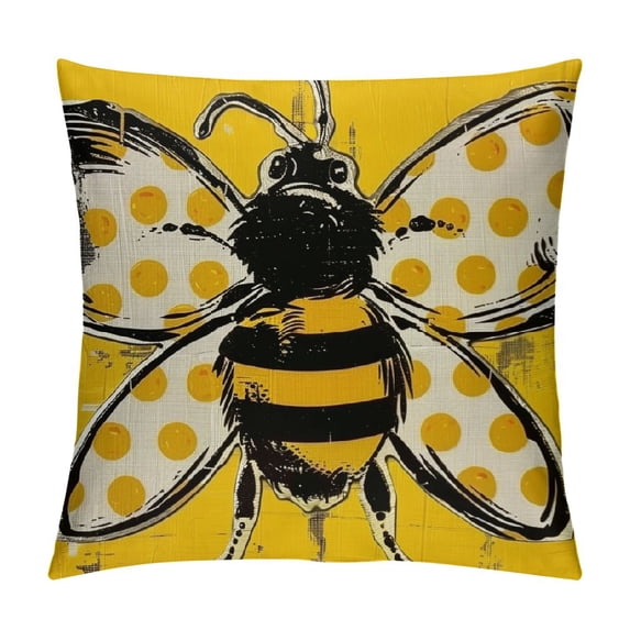 PHYHOO Pillow Cover Bee Decor Farmhouse Pillow Case Decorations for Home Sofa Couch