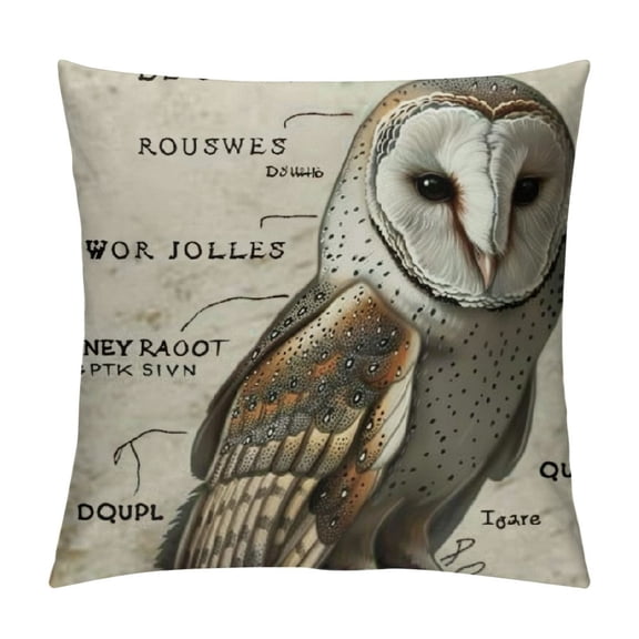 PHYHOO Pillow Covers - Owl Gifts for Women, Flannel Owl Pillow Covers, Owl Gifts for Owl Lovers, Owl Decor for Home, Funny Vintage Throw Pillow Case for Home Living Room Girls White