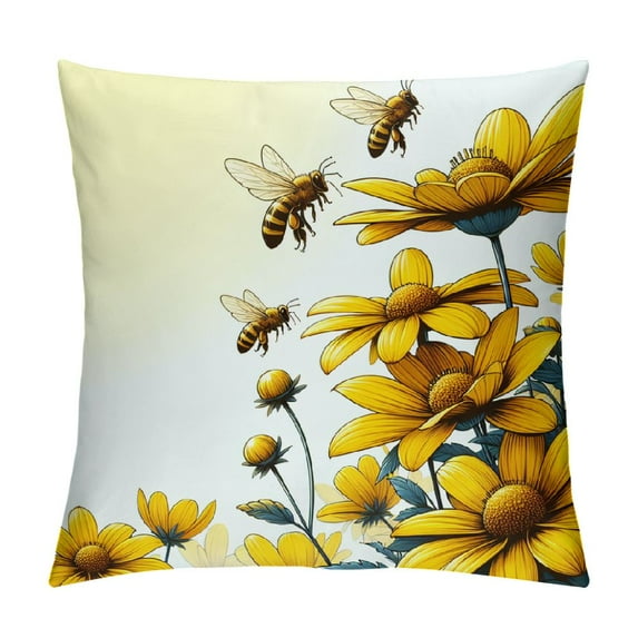 PHYHOO Pillow Covers Yellow Floral Spring Pillows Decorative Throw Pillows Cushion Case Floral Decorations Farmhouse Decor for Couch Sofa