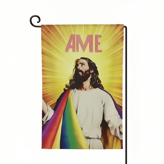 PHYHOO Pride Rainbow Garden Rainbow Vertical Double Sided Transgender Pansexual Flag Farmhouse Yard Outdoor Decorations White