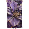 thumbnail image 1 of PHYHOO Purple Flowers and Gold Edges Beach Towels and Violet Bouquet Camping Towels Microfiber Sand Free Quick Dry Towel for Beach for Travel Pool Swimming 30x60in, 1 of 8