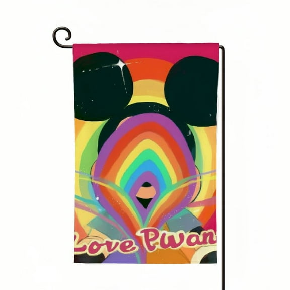 PHYHOO Rainbow Cartoon Decorative Garden Flag, Q Pride Month Yard Outside Home Decoration, Bisexual Pansexual Burlap Outdoor Small Decor Double White