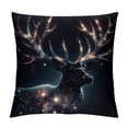 thumbnail image 1 of PHYHOO Short Plush Pillow Covers Forest Xmas Aesthetics Starry Elk Square Pillow Case for Bedroom, Sofa, Car Decoration Both Sides, 1 of 5