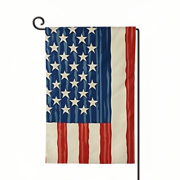 PHYHOO Small For Garden Flag Stand, Decorations Outdoor,Double Sided Patriotic Flag,USA Flag,Mini Patriotic Decorations For Yard,Fourth Of July Flag White