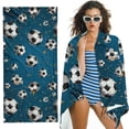 thumbnail image 1 of PHYHOO  Soccer Microfiber Sand Free Beach Towel Oversized Quick Dry Absorbent for Pool Swimming Bathroom Beach Towel 30x60in, 1 of 8