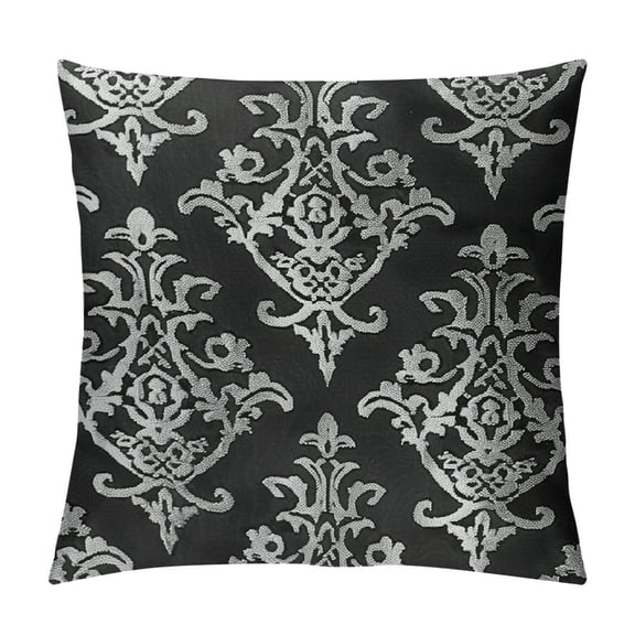 PHYHOO Soft Throw Pillow Covers for Sofa Home Decoration Vintage Diamond Shape Floral Black