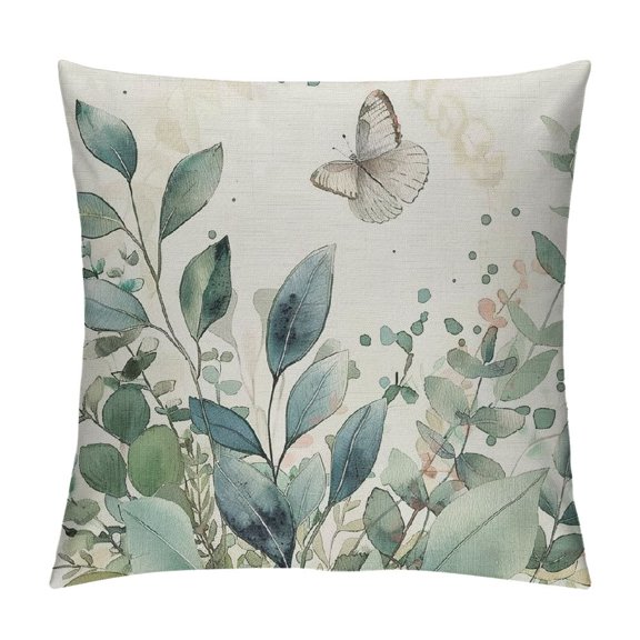 PHYHOO Spring Pillow Covers Floral Butterfly Decorative Pillow Cases Decorations Farmhouse Home Decor for Couch Sofa