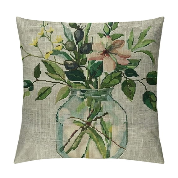 PHYHOO Spring Pillow Covers Flowers Floral Throw Pillowcase Home Sofa Bedroom Living Room Holiday Decor Cushion Case Farmhouse Decorations